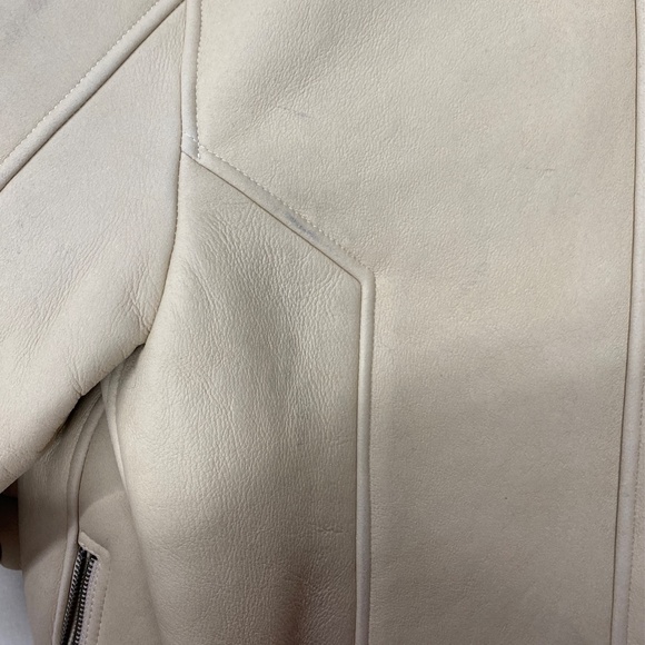 Real Curly Shearling Moto Jacket (beige) - Picture 5 of 9